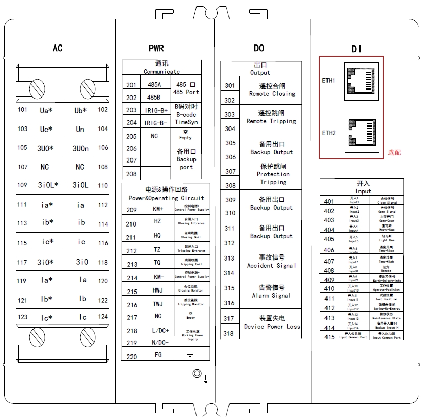DSP-822duanzi.png DSP-822變壓器保護(hù)測控裝置(圖1)